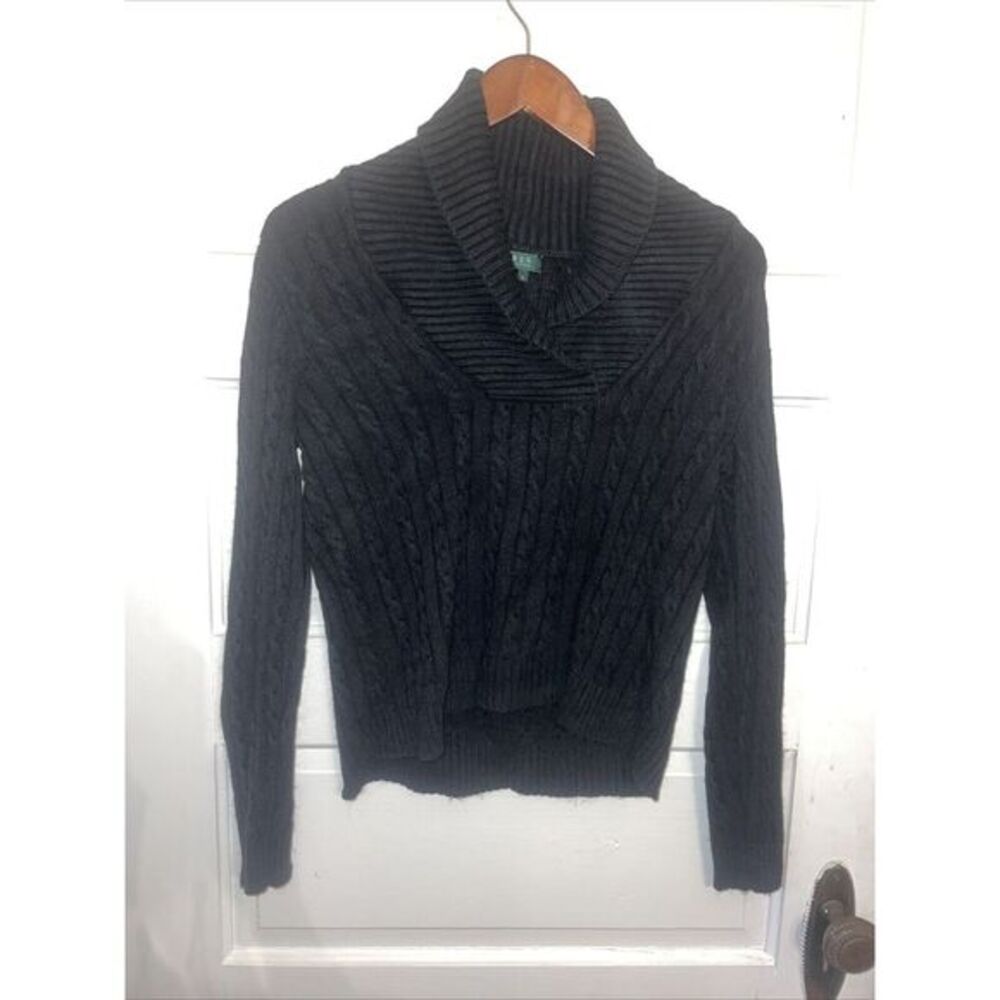 Lauren By Ralph Lauren Loose Turtle‎ Neck Black Sweater Size Small